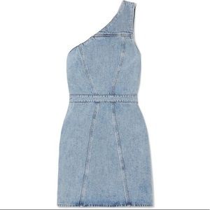 Agolde Women's Blue Annex One-shoulder Denim Mini Dress